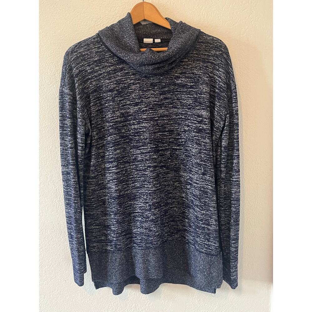 Women's Gap Navy Gray Cowl Neck Pullover Cozy Winter Fall Sweater Size Medium